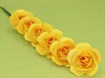 Deco růže dřevo 6ks/7cm  žlutá - velkoobchod, dovoz květin, řezané květiny Brno