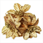 Poensetie zápich textil 3ks/6cm zlatá - velkoobchod, dovoz květin, řezané květiny Brno