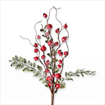 Jeřabina větvička pvc 40cm červená/sníh - velkoobchod, dovoz květin, řezané květiny Brno