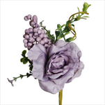 Růže zápich textil 26cm fialová - velkoobchod, dovoz květin, řezané květiny Brno