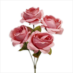 Růže kytice textil x4/33cm old pink - velkoobchod, dovoz květin, řezané květiny Brno