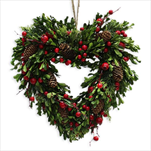Srdce buxus vánoční 35cm - velkoobchod, dovoz květin, řezané květiny Brno