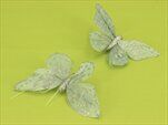 Motýl zápich textil 6ks/12cm šedá - velkoobchod, dovoz květin, řezané květiny Brno
