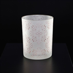 Svícen sklo pr.10 v.12.5cm bílá/růžová - velkoobchod, dovoz květin, řezané květiny Brno