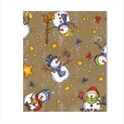 Ob papír arch 0,7x1m zlatý sněhuláci - velkoobchod, dovoz květin, řezané květiny Brno