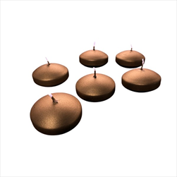 Svíčka plovoucí čočka 50x25mm/6ks metal hnědá - velkoobchod, dovoz květin, řezané květiny Brno