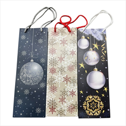 Taška vánoční 12x7,8x36cm na láhev - velkoobchod, dovoz květin, řezané květiny Brno