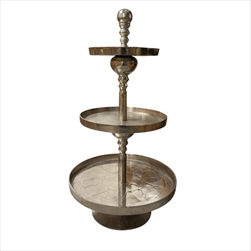 Alu etažér 3-patrový 53/96 cm stříbný - velkoobchod, dovoz květin, řezané květiny Brno