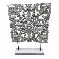 Dekorace dřevo 29x6,5x39cm antik bílá - velkoobchod, dovoz květin, řezané květiny Brno