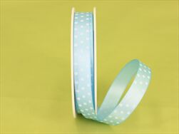 Stuha satén puntík 15 mm/20 m světle modrá - velkoobchod, dovoz květin, řezané květiny Brno