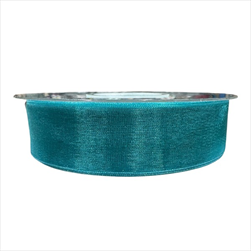 Stuha organza s okrajem 25 mm/50 m tm. tyrkysová - velkoobchod, dovoz květin, řezané květiny Brno