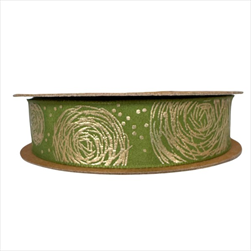 Stuha Doodle 25 mm/15 m - oliva - velkoobchod, dovoz květin, řezané květiny Brno