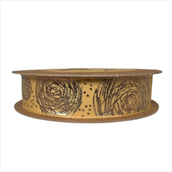 Stuha Doodle 25 mm/15 m - zlatá - velkoobchod, dovoz květin, řezané květiny Brno