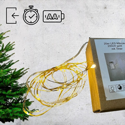 LED Micro řetěz/baterky vnitřní 20LED/200cm zlatý - velkoobchod, dovoz květin, řezané květiny Brno