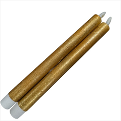 LED Svíčka baterie 2,2 x 24,5 cm/2 kusy zlatá - velkoobchod, dovoz květin, řezané květiny Brno