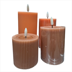 LED Svíčka baterie sada 4 ks s ovládáním -  taupe - velkoobchod, dovoz květin, řezané květiny Brno