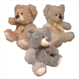 DO Medvěd plyšový s mašlí 32 cm - 3 druhy - velkoobchod, dovoz květin, řezané květiny Brno