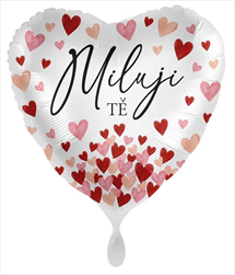 Balónek foliový srdce Miluji Tě 43cm - velkoobchod, dovoz květin, řezané květiny Brno