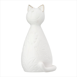 Kočka Kitty svítící LED porcelánová 8,5 x 9 x 17 cm - velkoobchod, dovoz květin, řezané květiny Brno
