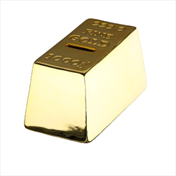 Pokladnička keramika Zlatá cihla 8,2 x 15,2 x 7,5 cm - velkoobchod, dovoz květin, řezané květiny Brno