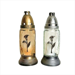 Svíce hřbitovní sklo/pvc 22cm - velkoobchod, dovoz květin, řezané květiny Brno