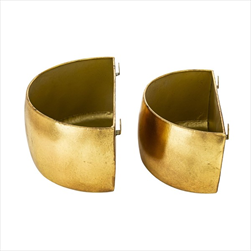 Obal kov na zavěšení S/2 zlatý -  15x32x18/14x27x16 cm - velkoobchod, dovoz květin, řezané květiny Brno