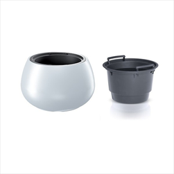 Plast květináč Heos 43,6cm bílý - velkoobchod, dovoz květin, řezané květiny Brno