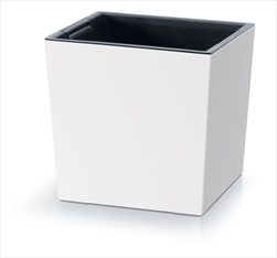 Plast květináč Urbi Square Low Effect 24cm bílý - velkoobchod, dovoz květin, řezané květiny Brno