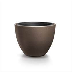 Plast květináč Heos s vkladem 29,8 cm káva - velkoobchod, dovoz květin, řezané květiny Brno