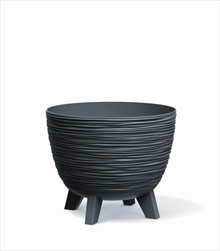 Plast květináč Furu 23,6cm antracit - velkoobchod, dovoz květin, řezané květiny Brno