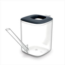 Plast konvička Tubi 1 l transparent/antracit - velkoobchod, dovoz květin, řezané květiny Brno