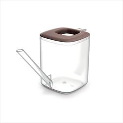 Plast konvička Tubi 1 l transparent/marsala - velkoobchod, dovoz květin, řezané květiny Brno