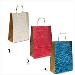 Taška papírová 26x12x36cm puntík  - 3 barvy - velkoobchod, dovoz květin, řezané květiny Brno