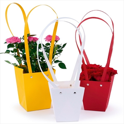 Taška Trapeze kraft 12x12,5+8 červená - velkoobchod, dovoz květin, řezané květiny Brno