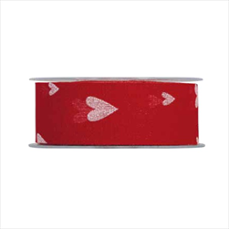 Stuha LINO CUORI 40 mm/20 m červená srdce - velkoobchod, dovoz květin, řezané květiny Brno