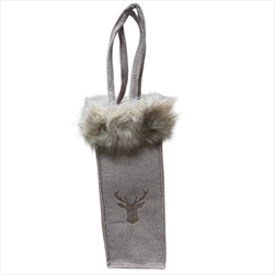 Obal kožešina na láhev 12 x 12 x 33 cm krémový - velkoobchod, dovoz květin, řezané květiny Brno