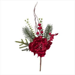 Uk přízdoba s pivoňkou 31 cm červená - velkoobchod, dovoz květin, řezané květiny Brno