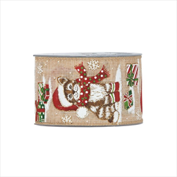 Stuha Xmas Cats 63 mm/10 m - velkoobchod, dovoz květin, řezané květiny Brno