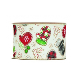 Stuha Xmas rukavice 63 mm/10 m - velkoobchod, dovoz květin, řezané květiny Brno