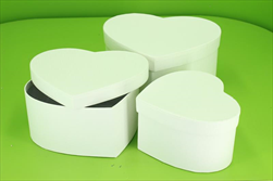 Ob flower box Heart S/3 pr.24,5x12/pr.21x10/pr.18x10cm white - velkoobchod, dovoz květin, řezané květiny Brno