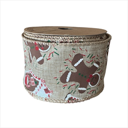 Stuha 63 mm/10 m perníček - velkoobchod, dovoz květin, řezané květiny Brno