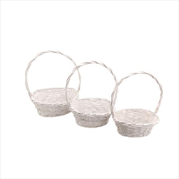 Košík ovál S/3 bílý 25 x 20/36 x 30 cm - velkoobchod, dovoz květin, řezané květiny Brno