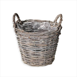 Koš proutí pr.15V15/19cm šedá - velkoobchod, dovoz květin, řezané květiny Brno