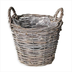 Košík proutí V19/24cm šedá - velkoobchod, dovoz květin, řezané květiny Brno
