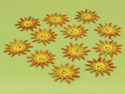 Sluníčko přízdoba dřevo 12ks/5cm žlutá - velkoobchod, dovoz květin, řezané květiny Brno