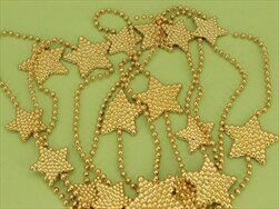 Hvězdy řetěz pvc 3-4cm/2,7m zlatá - velkoobchod, dovoz květin, řezané květiny Brno