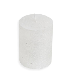 Svíčka válec Rustik 60 x 80 mm lak bílá - velkoobchod, dovoz květin, řezané květiny Brno