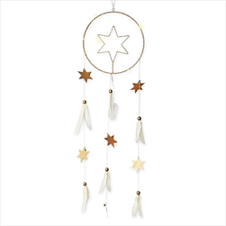Lapač snů hvězda kov/LED 80CM krém - velkoobchod, dovoz květin, řezané květiny Brno