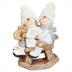 Děti na koni keramika 48cm - velkoobchod, dovoz květin, řezané květiny Brno