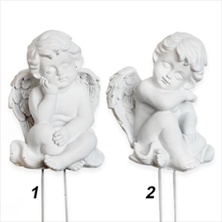 Anděl zápich polyresin 23cm bílá - velkoobchod, dovoz květin, řezané květiny Brno